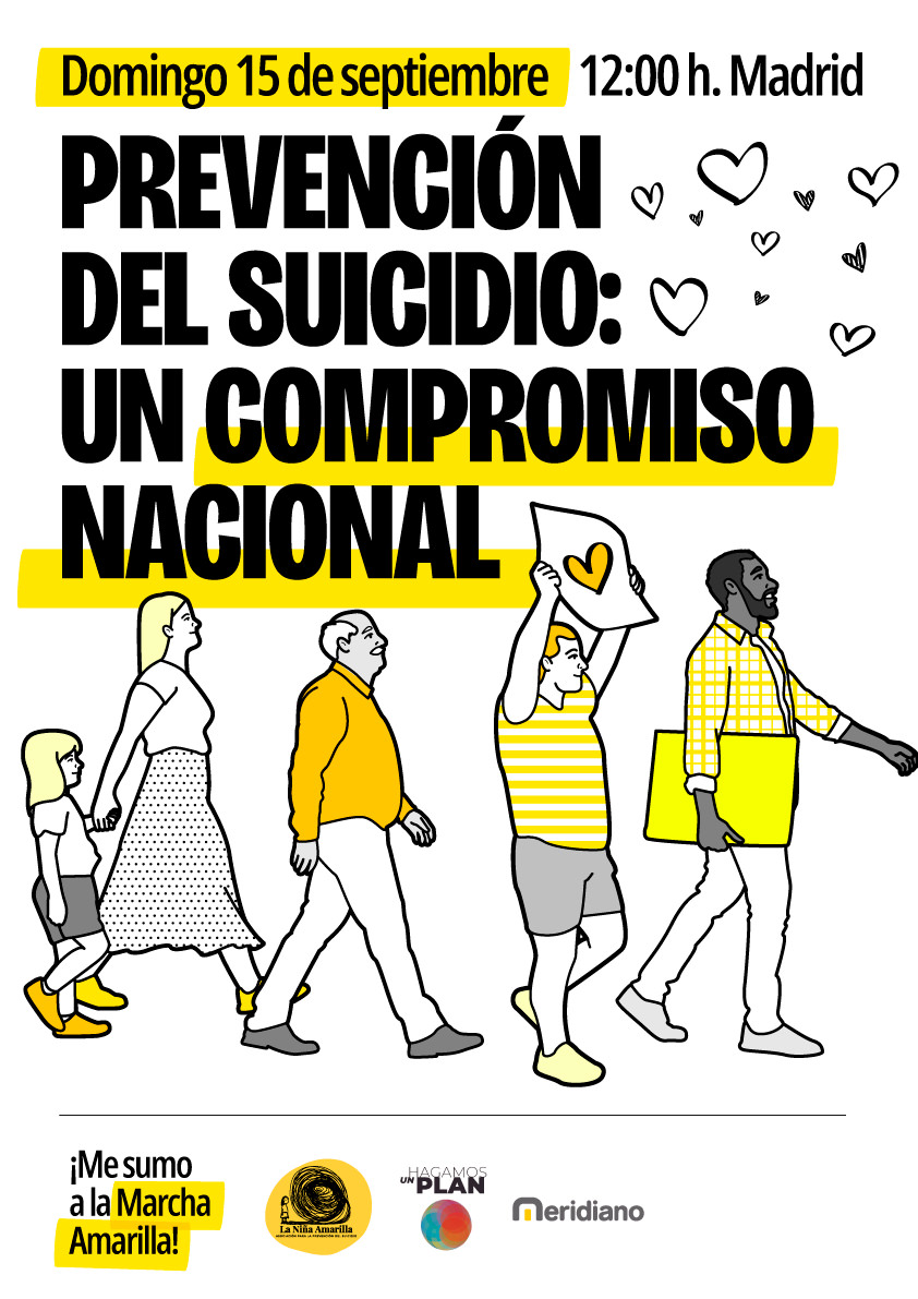 carteles La Marcha Amarilla. Prevención del suicidio: compromiso nacional