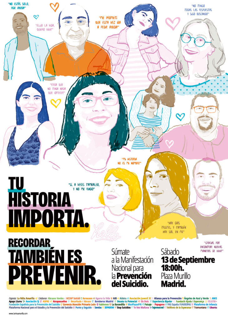 Tu historia importa. manifestiación para la prevención del suicidio 2025