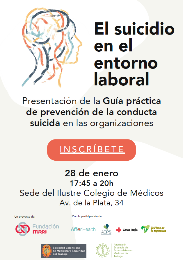 Cartel Presentación Guía prevención del suicidio en el entorno laboral Valencia